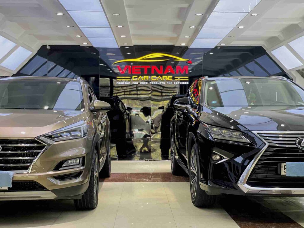 hai xe o to sau khi phu ceramic viet nam car care