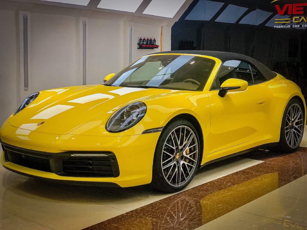 xe o to mau vang sau khi phu ceramic viet nam car care