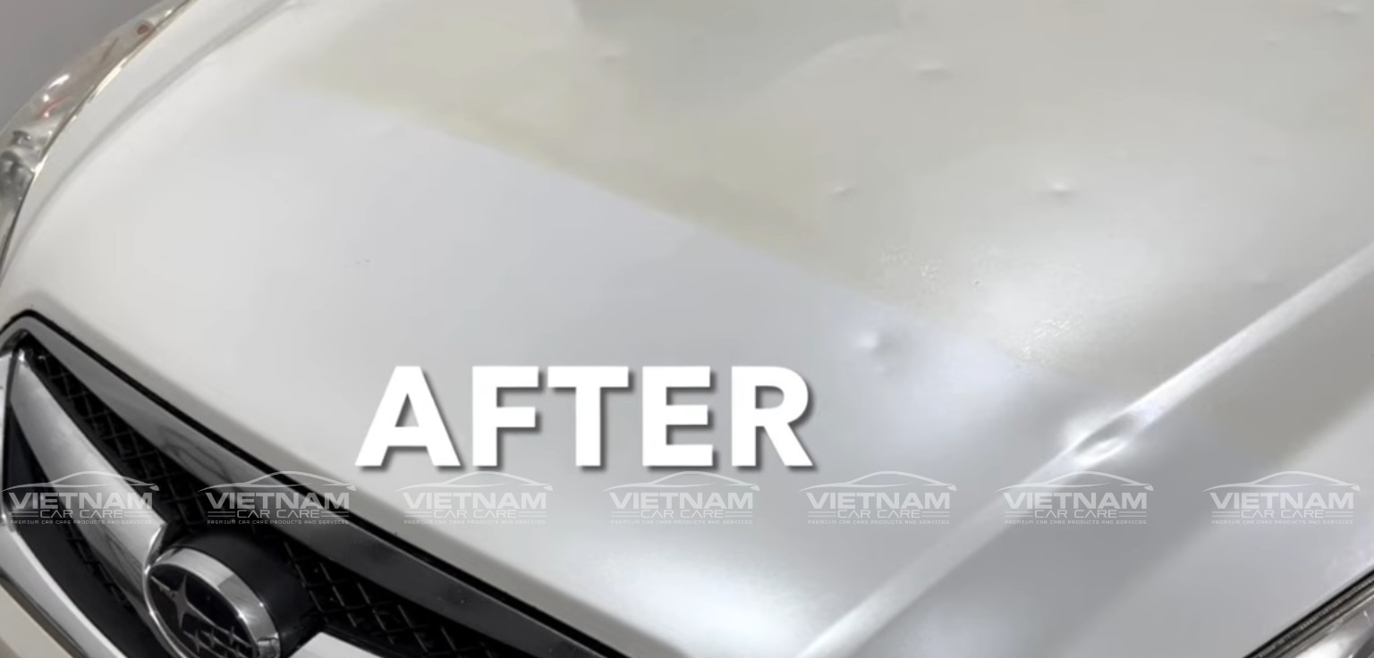 Sau khi tẩy keo cần đánh bóng lại bề mặt sơn.