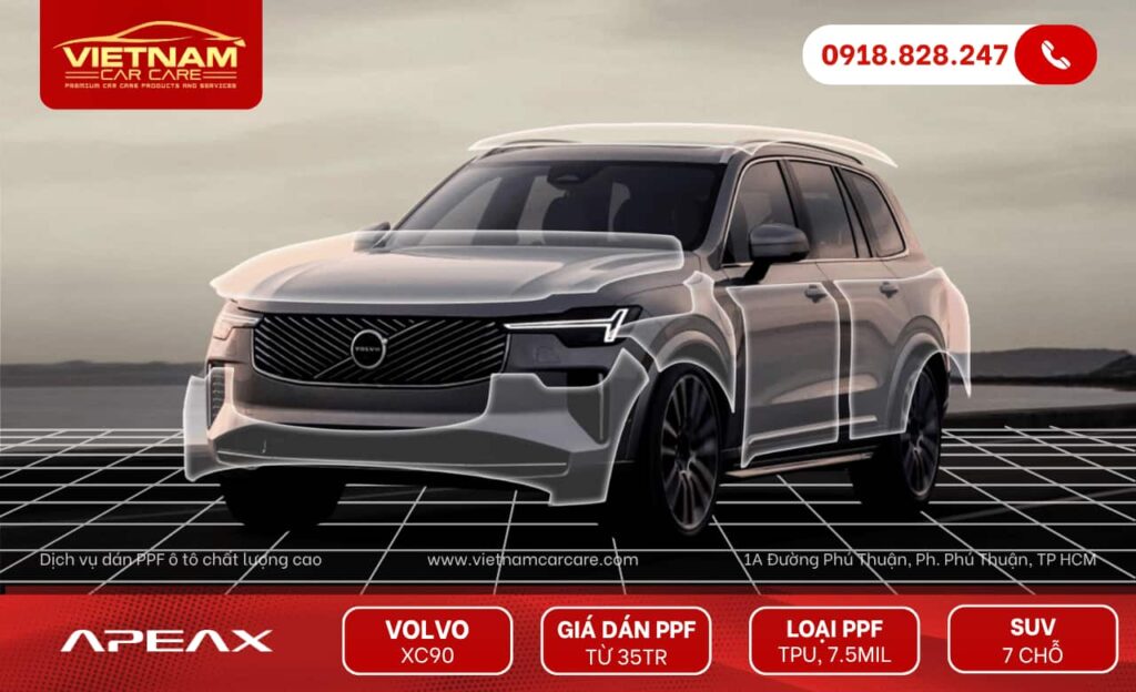 Báo giá dán PPF ô tô Volvo XC90 (gợi ý)