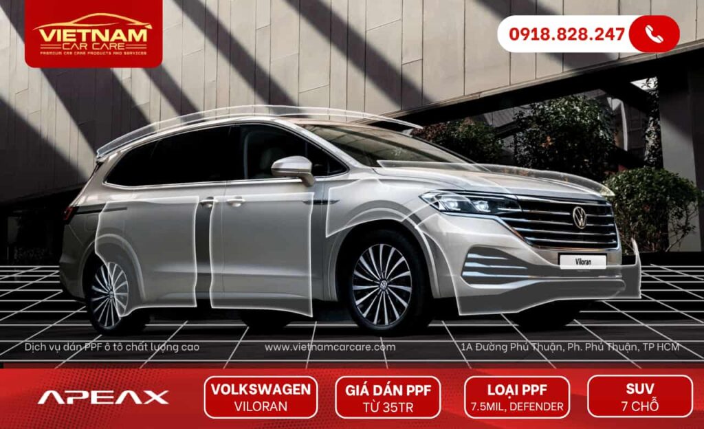 Báo giá dán PPF xe Volkswagen Viloran (gợi ý)