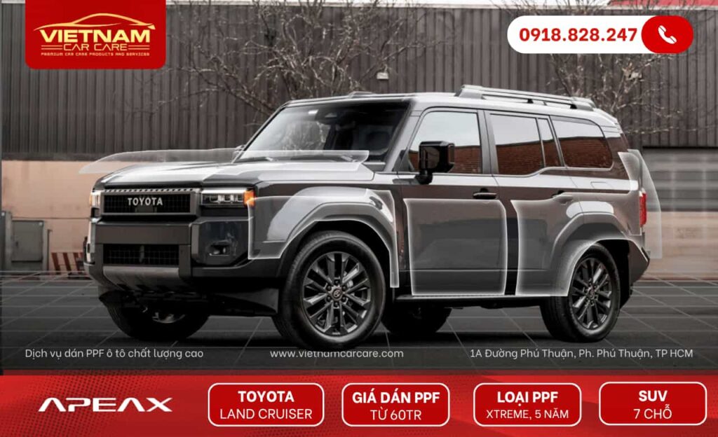Báo giá dán PPF Toyota Land Cruiser (gợi ý)