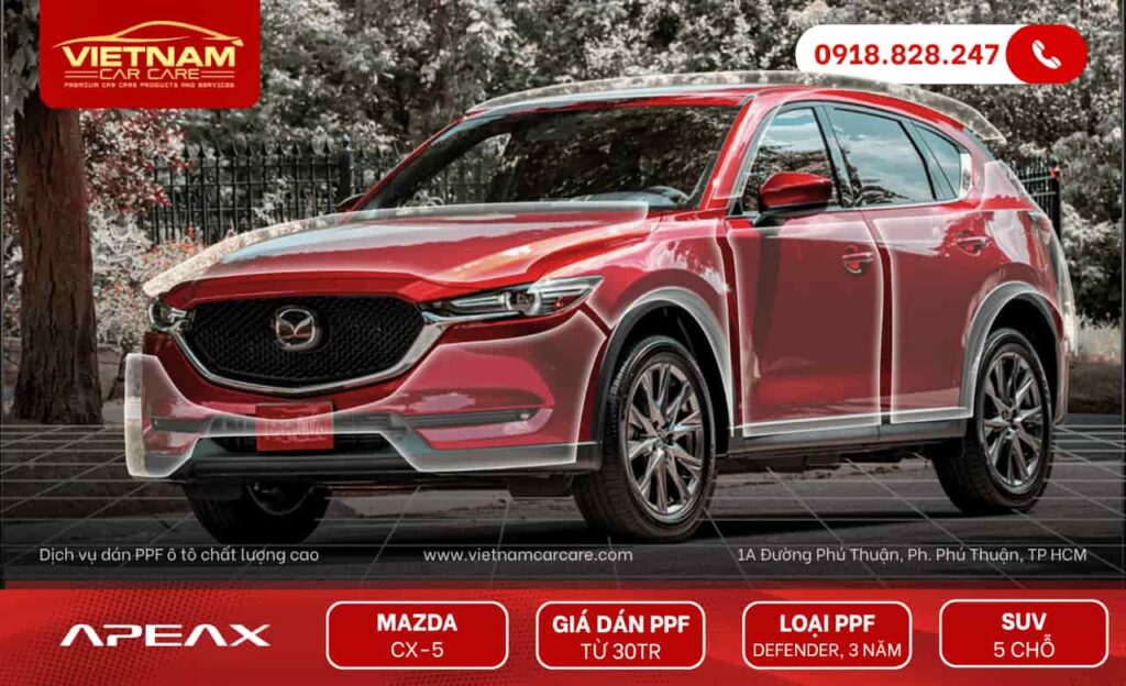 Báo giá dán PPF ô tô Mazda CX-5 (gợi ý)