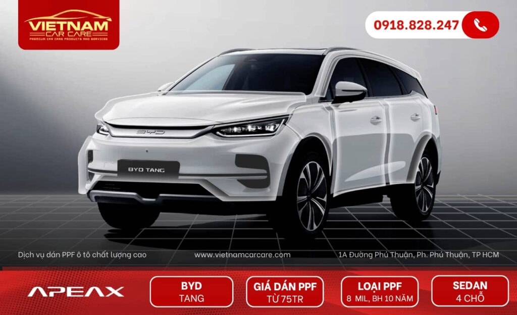 Gợi ý bảng giá dán PPF BYD TANG tại Vietnam Car Care