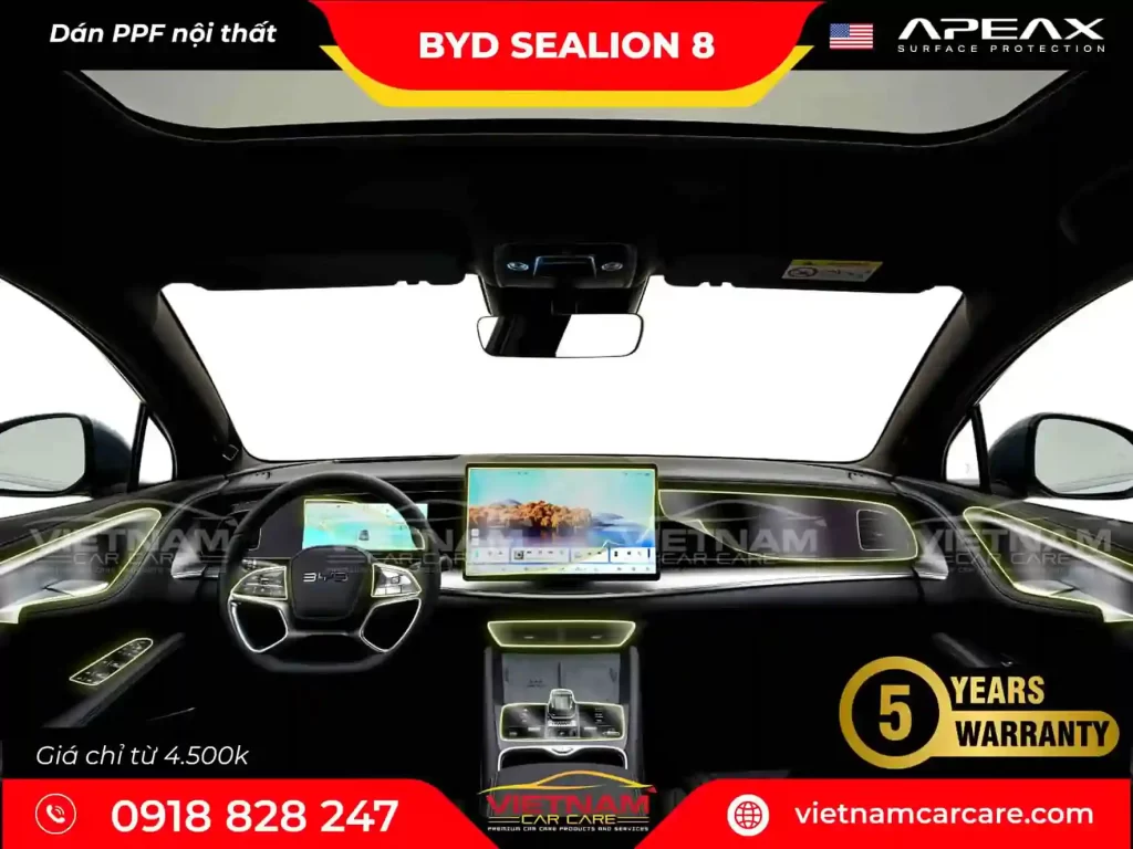 Phim dán PPF nội thất Apeax cho BYD SEALION 8