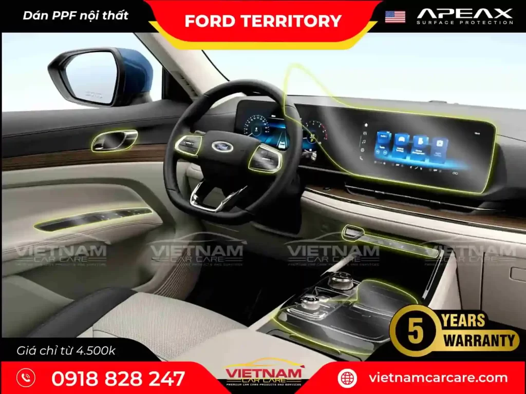 Phim dán PPF nội thất Apeax cho Ford Territory 2026