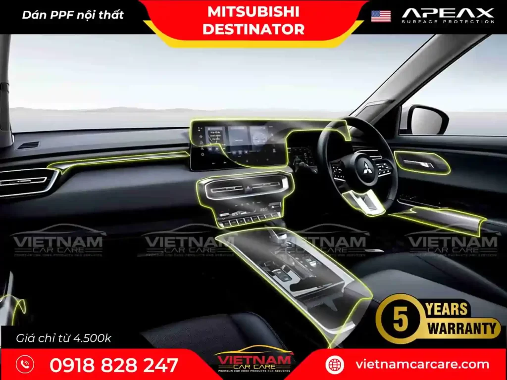 Mitsubishi Destinator: Apeax Interior PPF Cutting Software đã cập nhật đến năm 2026.