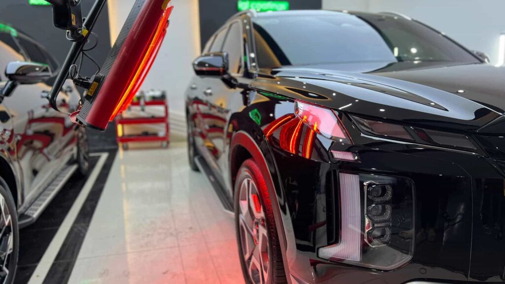 Phòng phủ Ceramic cần trang bị đèn sấy hồng ngoại để giảm thời gian đóng rắn của lớp Ceramic. Vietnam Car Carre