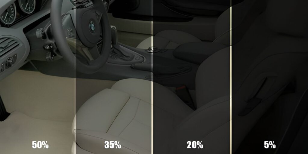 Mức độ tối màu phụ thuộc vào tỷ lệ phần trăm độ xuyên sáng VLT của phim cách nhiệt.