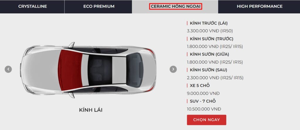 Gói dán 3M Ceramic Hồng Ngoại