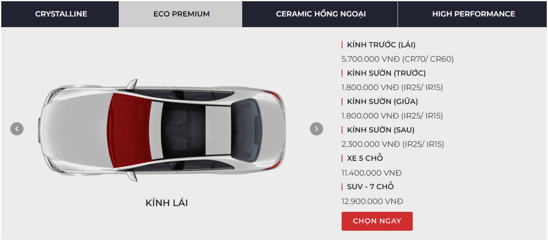 Bảng giá gói dán 3M ECO PREMIUM chỉ từ 11,4 triệu đồng.