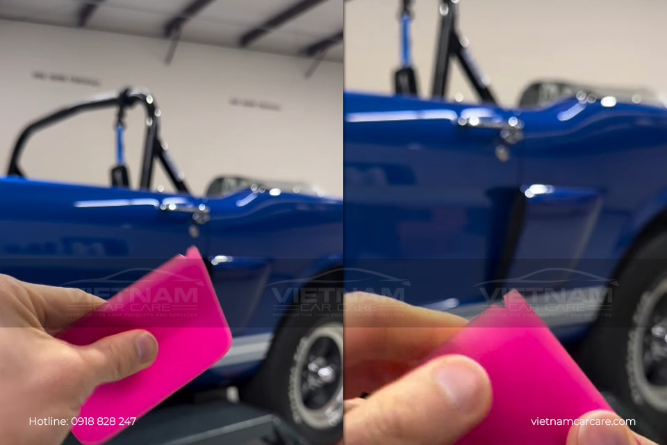 Kỹ thuật 1: Đục một góc trên miếng gạt PFP và tận dụng góc đục đó để gấp mép PPF thừa trong khe hở nhỏ