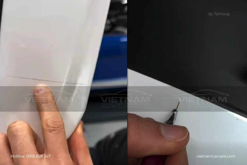 Áp dụng kỹ thuật số 5 sẽ xử lý được vết đen bám bẩn PPF.